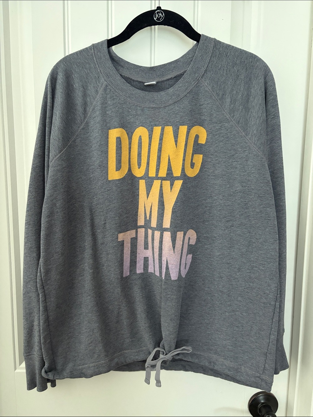 Old Navy Gray Sweatshirt with Yellow Ombre Front Graphic
